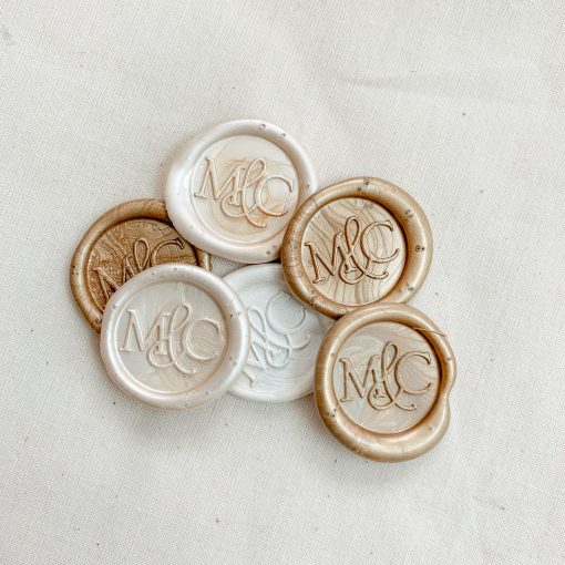 Monogram Wax Seal in different shapes, an oval, circle or square