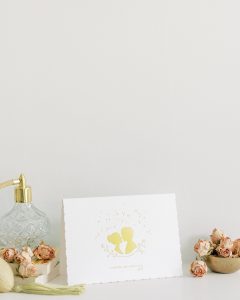 Gold foil card with the words I told the stars about you'.