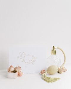 Do everything with Love Card with gold foil and a blush envelope