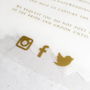 Welcome sign with gold foil